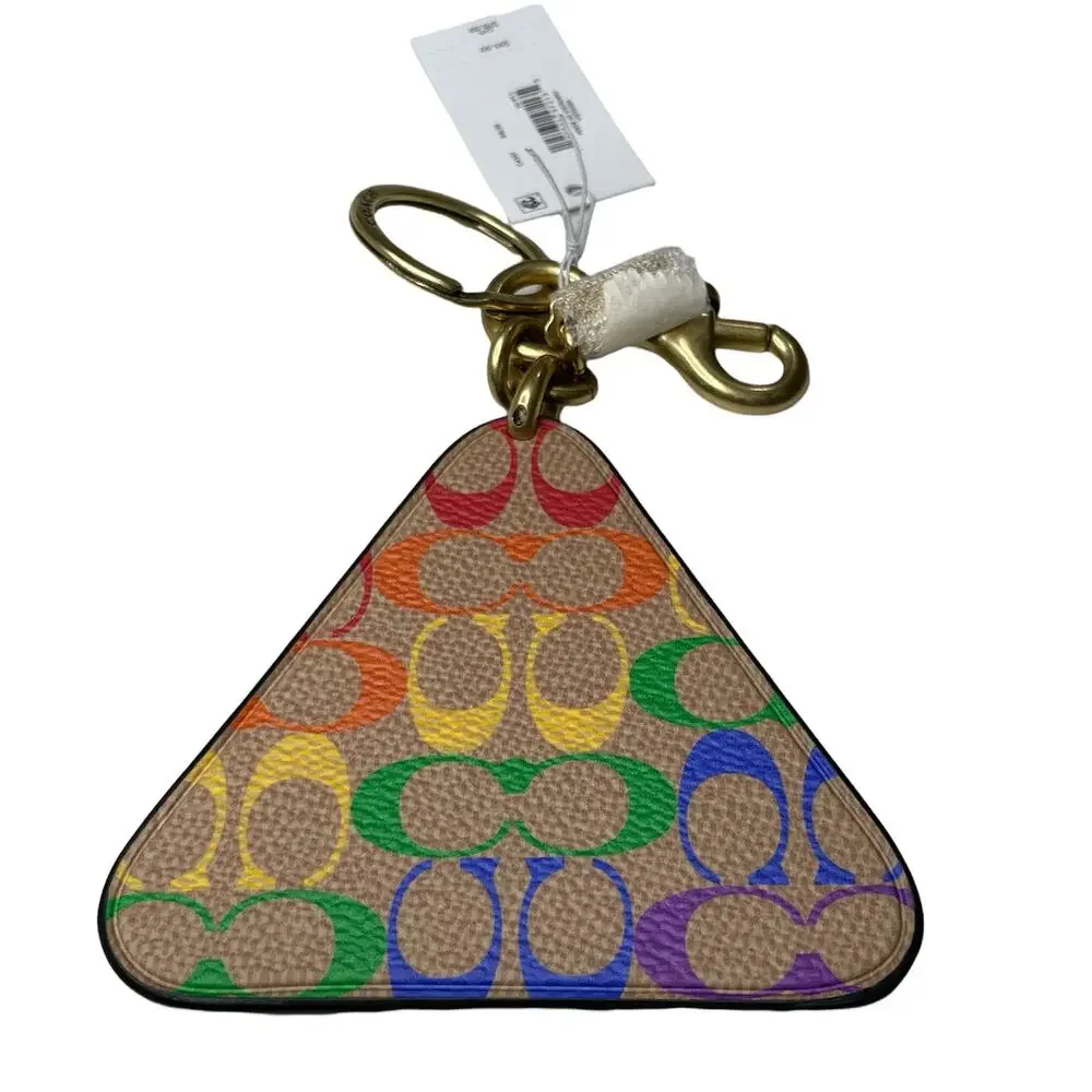 Coach Pride Roll With It Bag Charm in Rainbow Signature Canvas & Leather